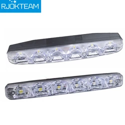 2Pcs 6 LEDs Car Daytime Running Lights Car-styling DRL Car Daytime Lamp Auto Fog Light Super Bright Waterproof DC 12V