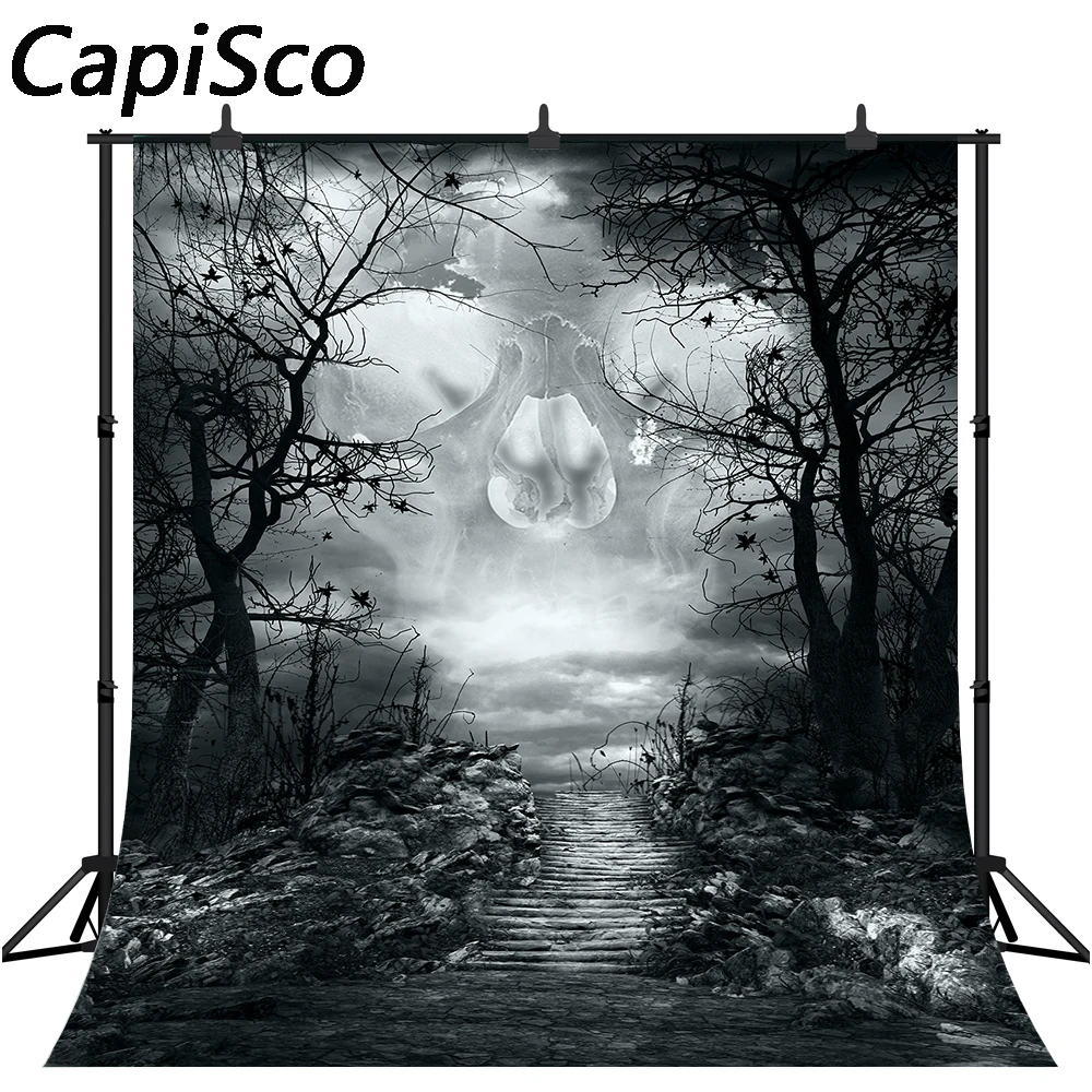 Capisco Halloween Backdrop Horror cemetery forest Pumpkin Bat Baby Birthday Photography Background For Photo Studio Photophone