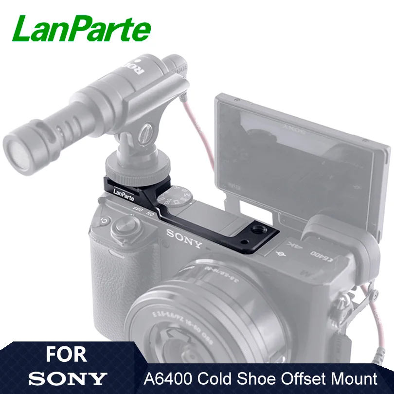 

LanParte A6400 top cold shoe offset mount for Sony camera to clear view of monitor