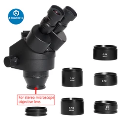 WD165 0.5X 0.7X 1.0X 2.0X Barlow Lens Microscopio fotocamera oggetti ausiliari obiettivo per Microscopio trinoculare saldatura per Smartphone