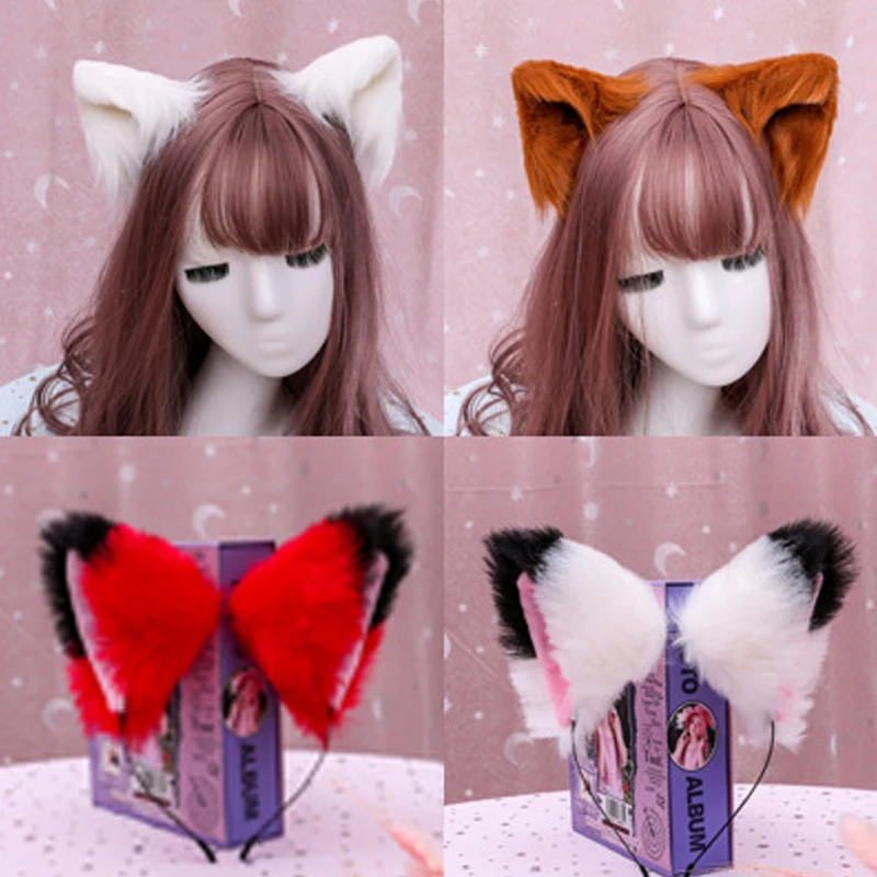 Diadema con orejas de gato y Animal para niña, diadema hecha a mano, accesorios para el cabello, gran oferta