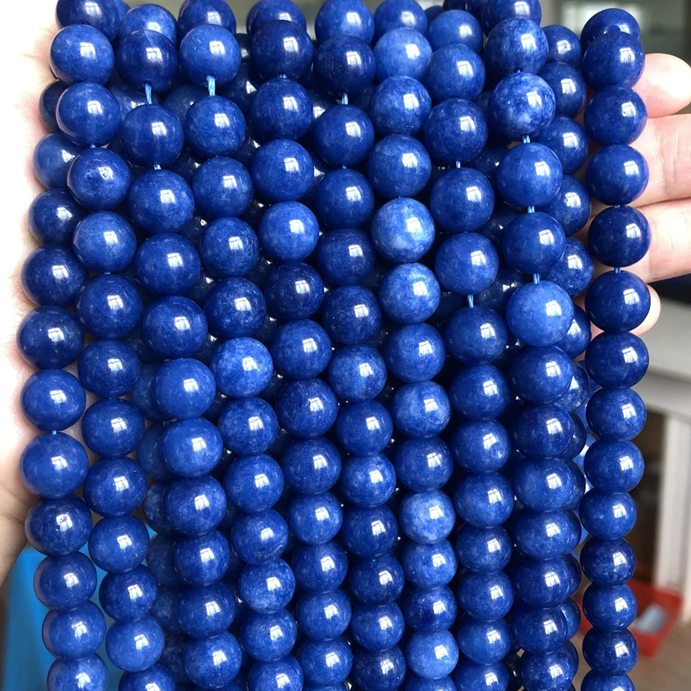 Whosale Blue Natural Kyanite Stone Beads Charm Round Loose Beads For Jewelry Making DIY Bracelets Necklace 6/8/10 MM