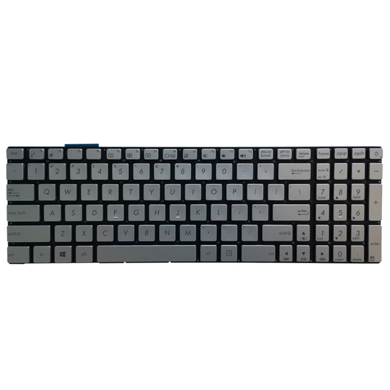 US silver laptop keyboard For ASUS GL752 GL752V GL752VL GL752VW GL752VWM ZX70 ZX70VW G58 G58JM G58JW G58VW