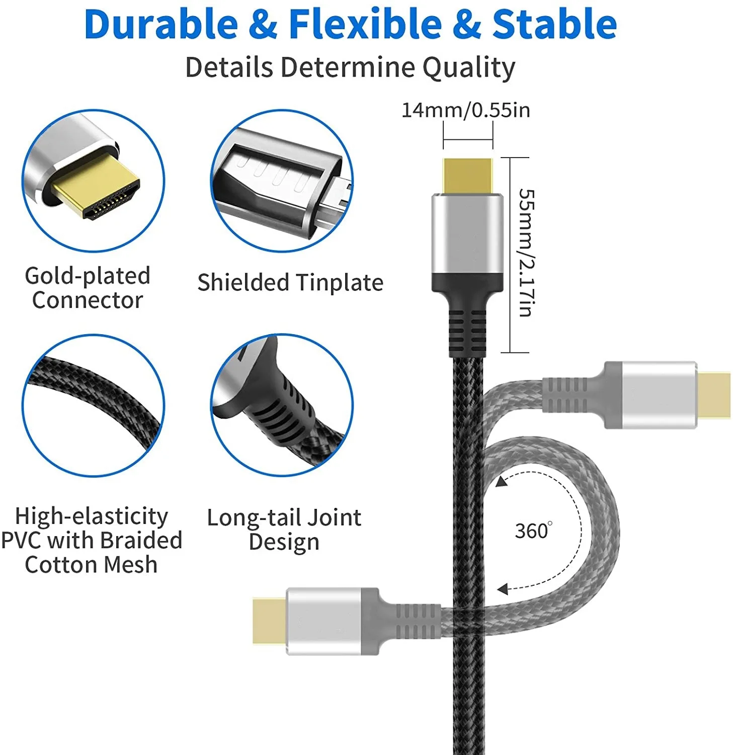 HDMI2.1 high-definition data cable 60hz TV 4k computer cable 8K PS5,PS4 Pro Cable Xbox Playstation cable 48Gbps Projector 2m 3m