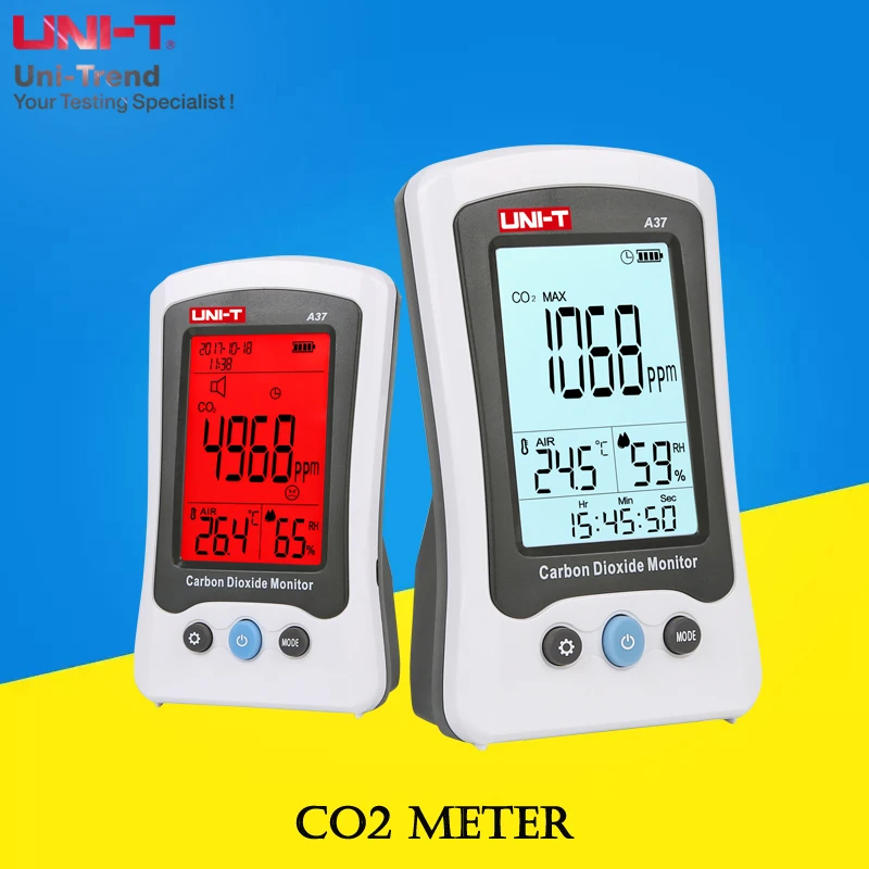 

UNI-T A37 CO2 Meter; home / industrial high-precision CO2 concentration monitor / temperature and humidity meter