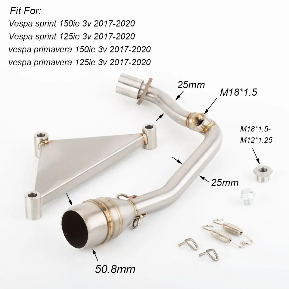 Motorcycle Exhaust Muffler Slip On For Ve spa Sprint 150 Ve spa Primavera 150 iGet Sprint 150 iGet 2016-2020 Exhaust Pipe