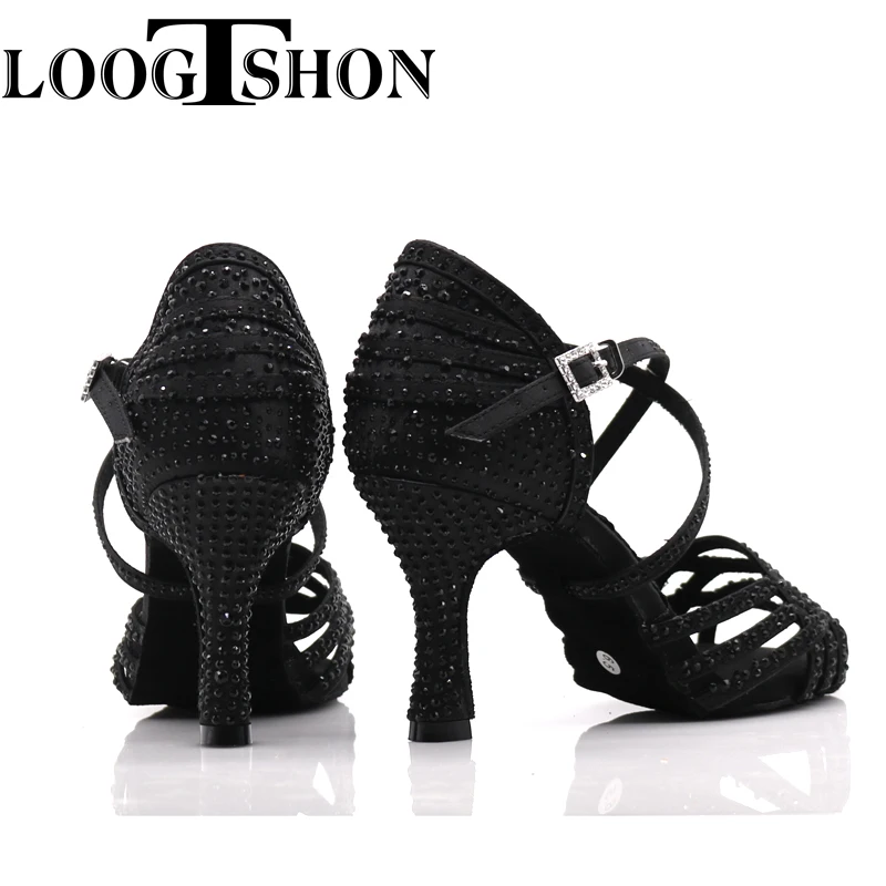 Loogtshon Dance Shoes for Women Ballroom Latin shoes Ladies Modern Tango Dancing Performance Shoes Salsa Sandals 7.5CM Heel