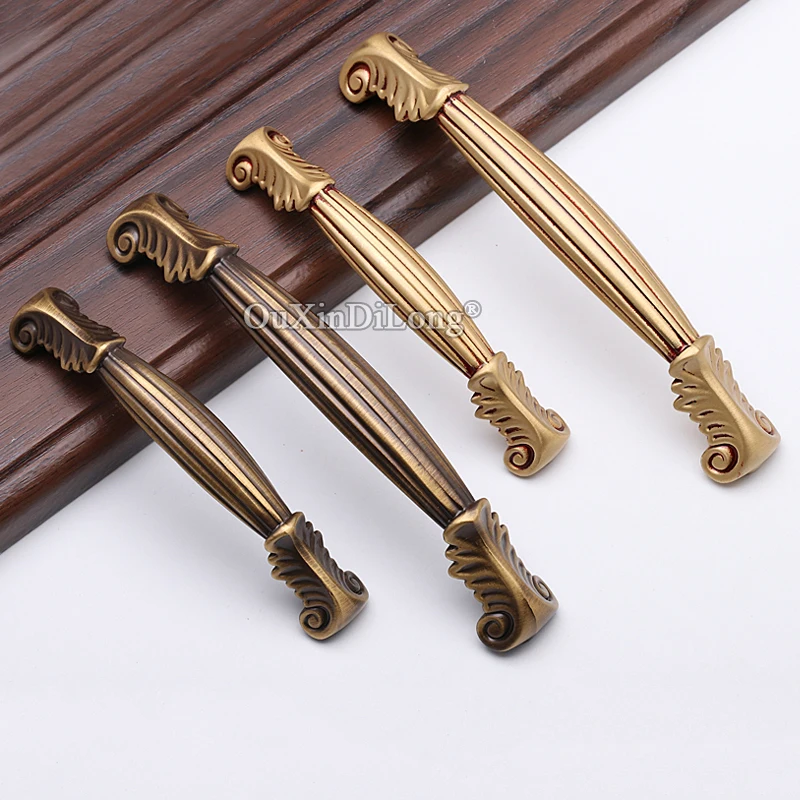 Brand New 2PCS Pure Brass Antique Furniture Handles Drawer Pulls Cupboard Wardrobe Kitchen TV Cabinet Pulls Handles and Knobs