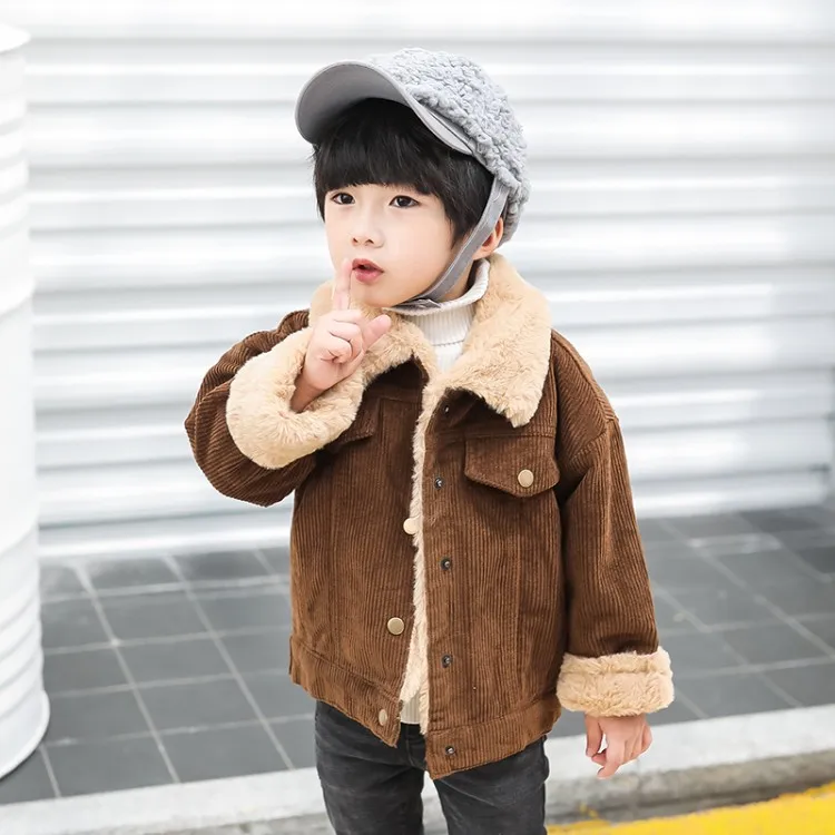 DIIMUU Plush Baby Boys Jacket Girls Coat Clothing Winter Kids Children Warm Outerwear Coats Toddler Boy Girl Tops Clothes