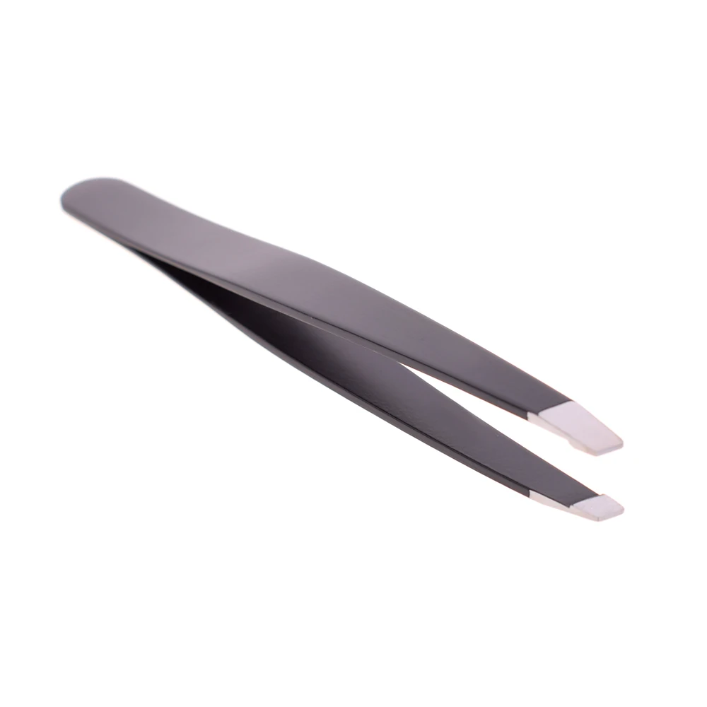 1pc Professional Slant Tip Eyebrow Tweezer High-Quality Stainless Steel Hair Removal Tool Non-Slip Tweezer Makeup Accessory