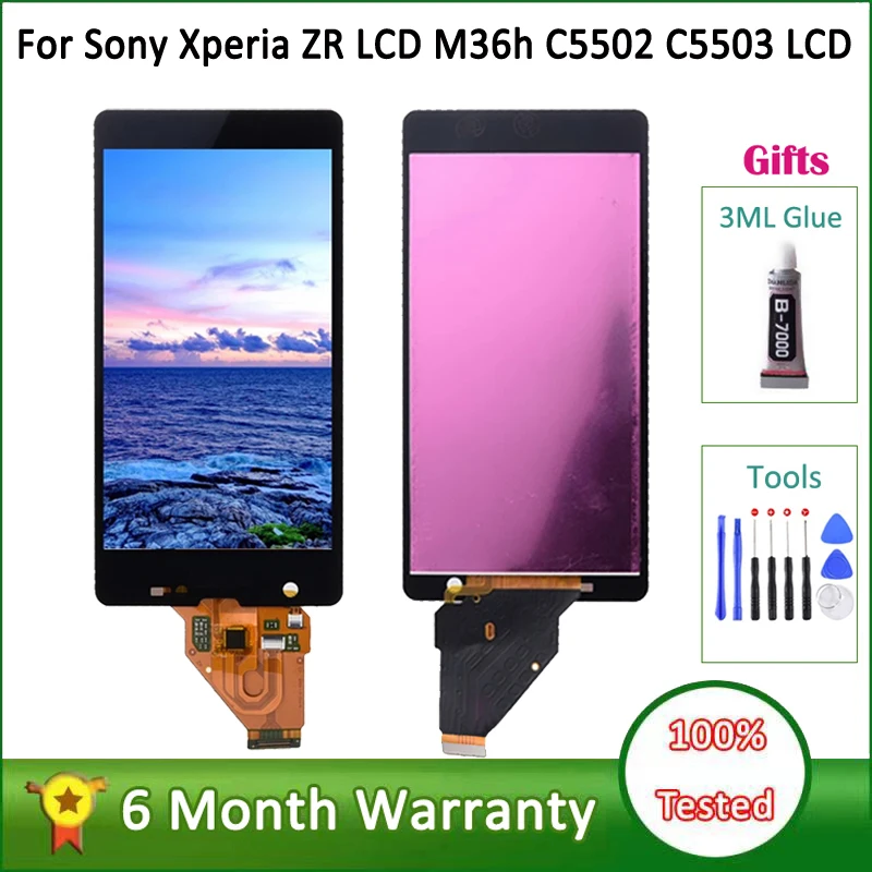 

Tested 4.6" LCD Screen For Sony Xperia ZR M36h C5502 C5503 LCD Display Touch Screen Digitizer Assembly Replacement