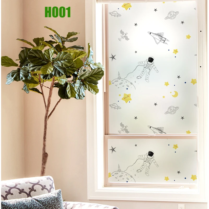 

Color Printing Cartoon Window Film, High Protection, Frosted Glass Sticker for Kids Bathroom and Bedroom, Fixed Width of 40-90cm