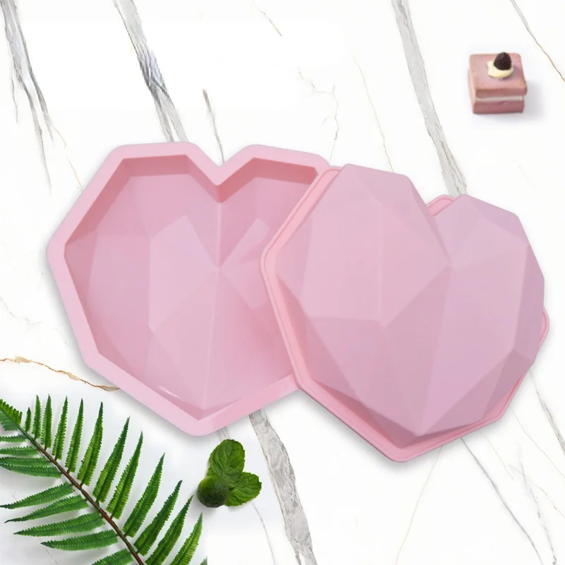 

3D Diamond Love Heart Shape Silicone Mold Chocolate Cookie Muffin Baking Tool Mousse Dessert Cake Decoration Kitchen Tools