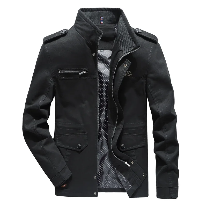 Fall 2020 men's cotton stand collar  jacket men's European and American tooling  washed jacket