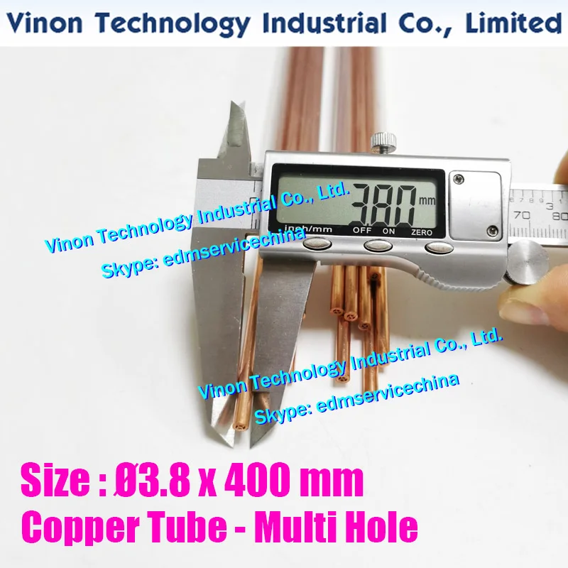 30PCS/LOT D3.8x400Lmm Copper Tube Multihole, Copper EDM Tubing Electrode MultiChannel Dia. 3.8mm Length 400mm for Superdrill EDM