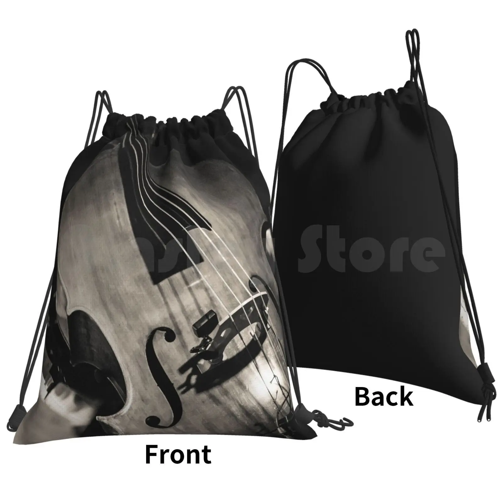 Double Bass Backpack Drawstring Bags Gym Bag Waterproof Jazz Charts Music Sheet Bass Quartet Big Band Rhythm Swing