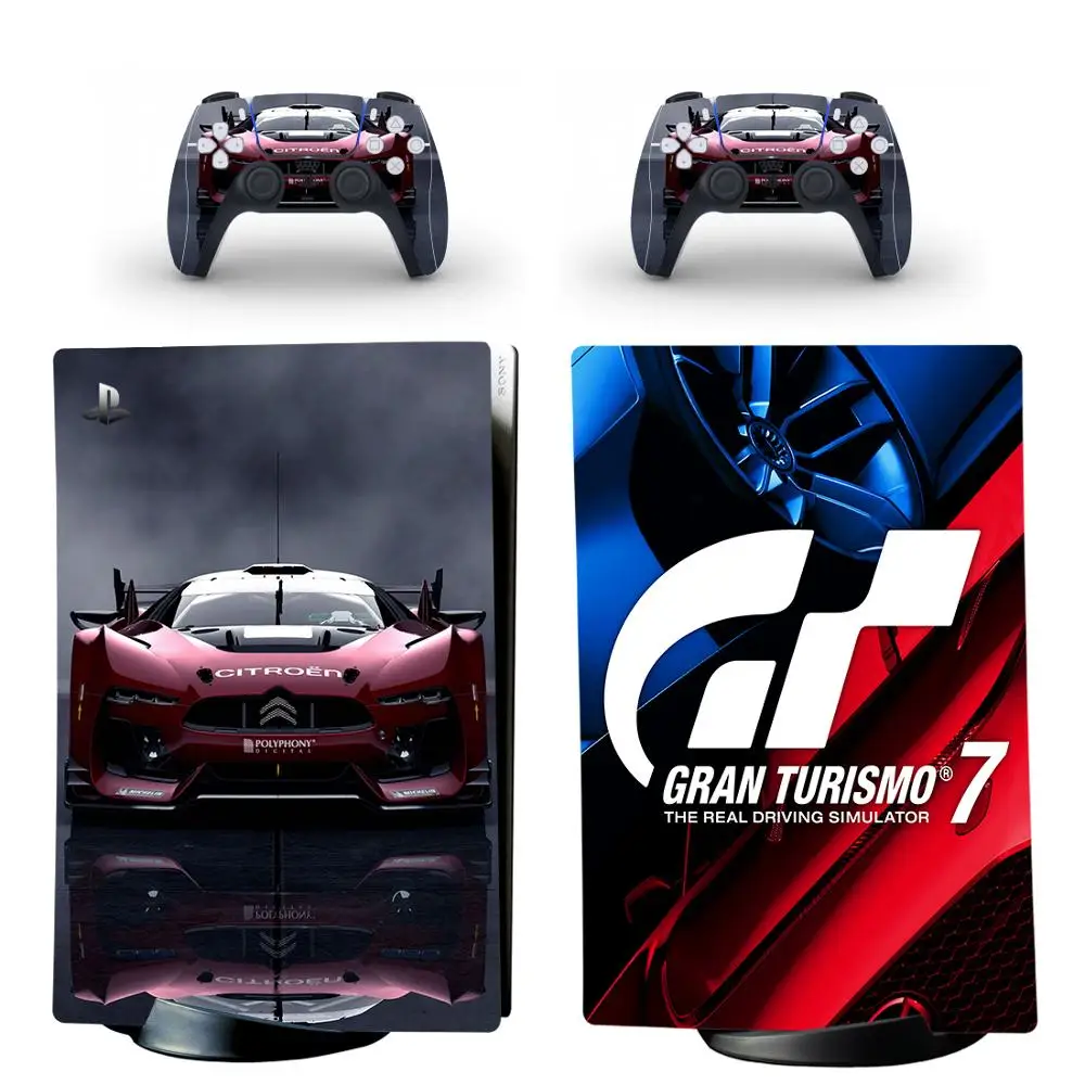 

GT Sport PS5 Digital Edition Skin Sticker Decal Cover for PlayStation 5 Console and 2 Controllers PS5 Skin Sticker Vinyl