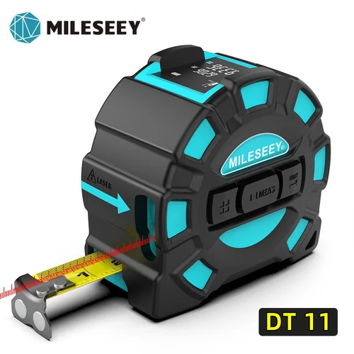 Mileseey DT11 레이저 측정 테이프, 충전식 2-in-1 개폐식 디지털 거리계 미터법, 임페리얼 가정용 측정 테이프, 40M 
