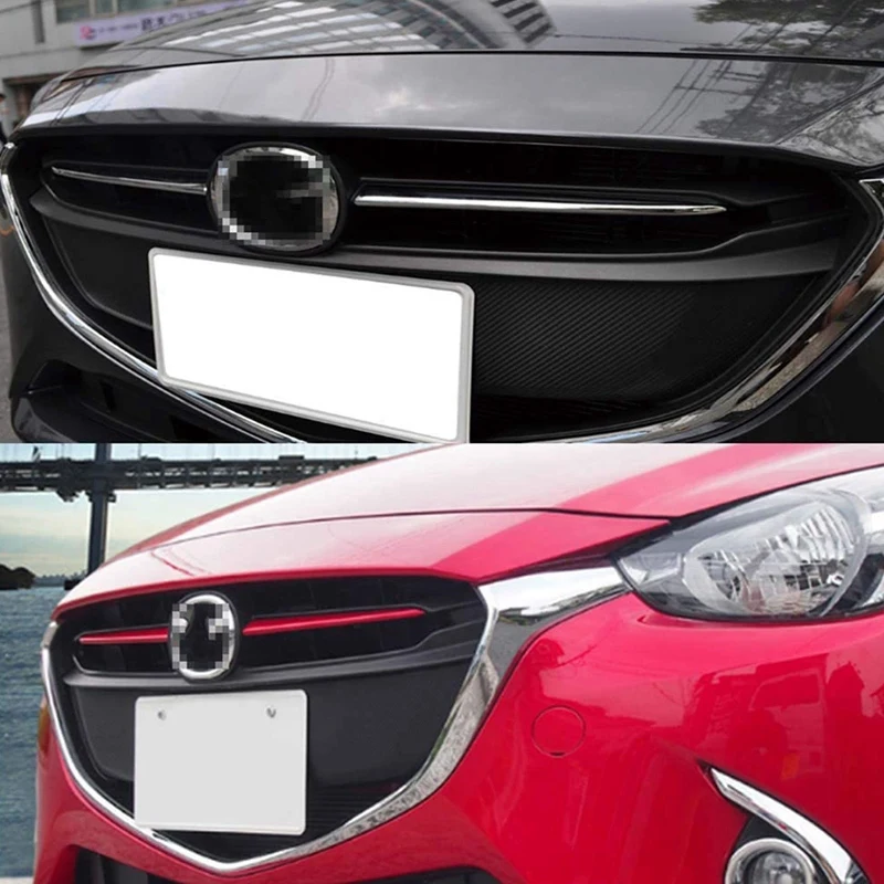 Car Front Grille Grill Cover Trim Molding for Mazda 2 Demio 2015-2017 DJ DL Mazda2 Hatchback Sedan Styling