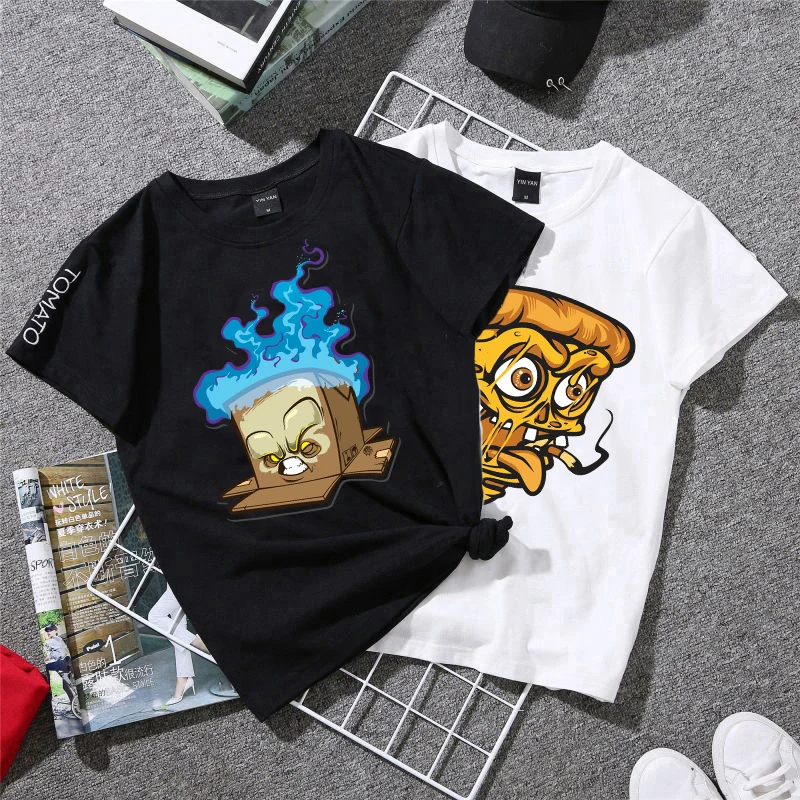 Skull Ice Cream Running Pizza Hamburger Heat Transfer Stickers For Clothes Stripes Thermal Stickers Cake T-Shirt Appliques