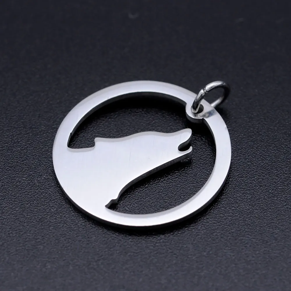 10pcs/lot Animal Turtle Seahorse DIY Charms Wholesale 316 Stainless Steel Night Owl Spider Butterfly Wolf Cat Connectors Charm
