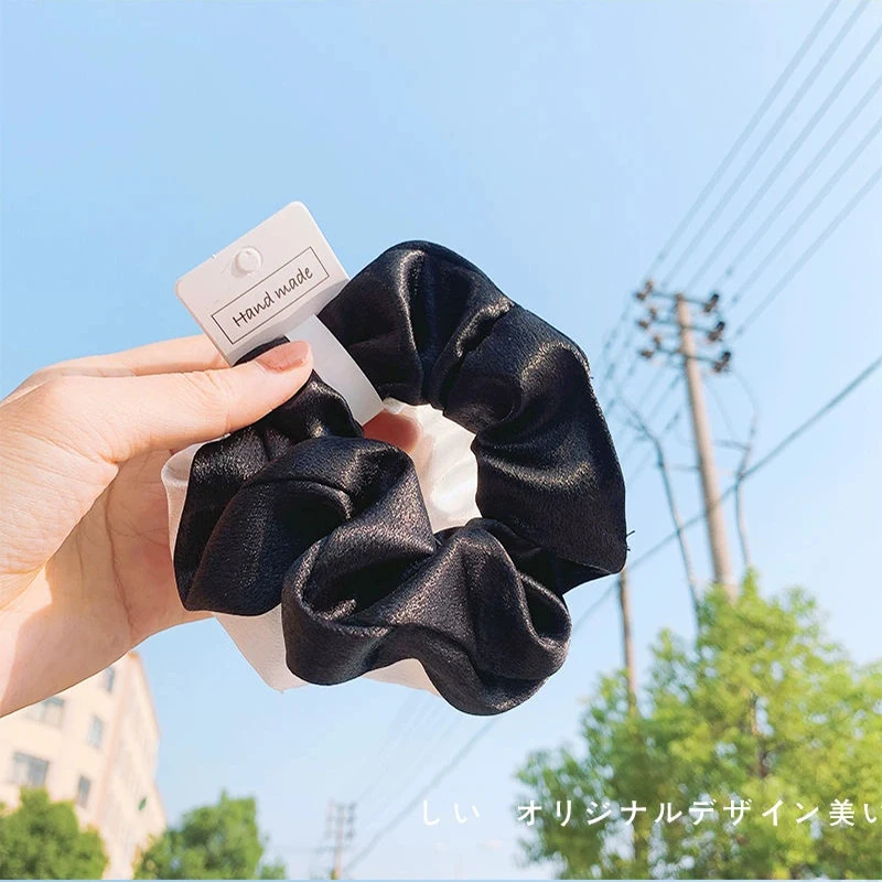 60 Styles Women Girls Satin Scrunchie Candy Color Hair Ties Rope Elastic Fashion Hair Bands Vintage Simple Hair Accessories Gift