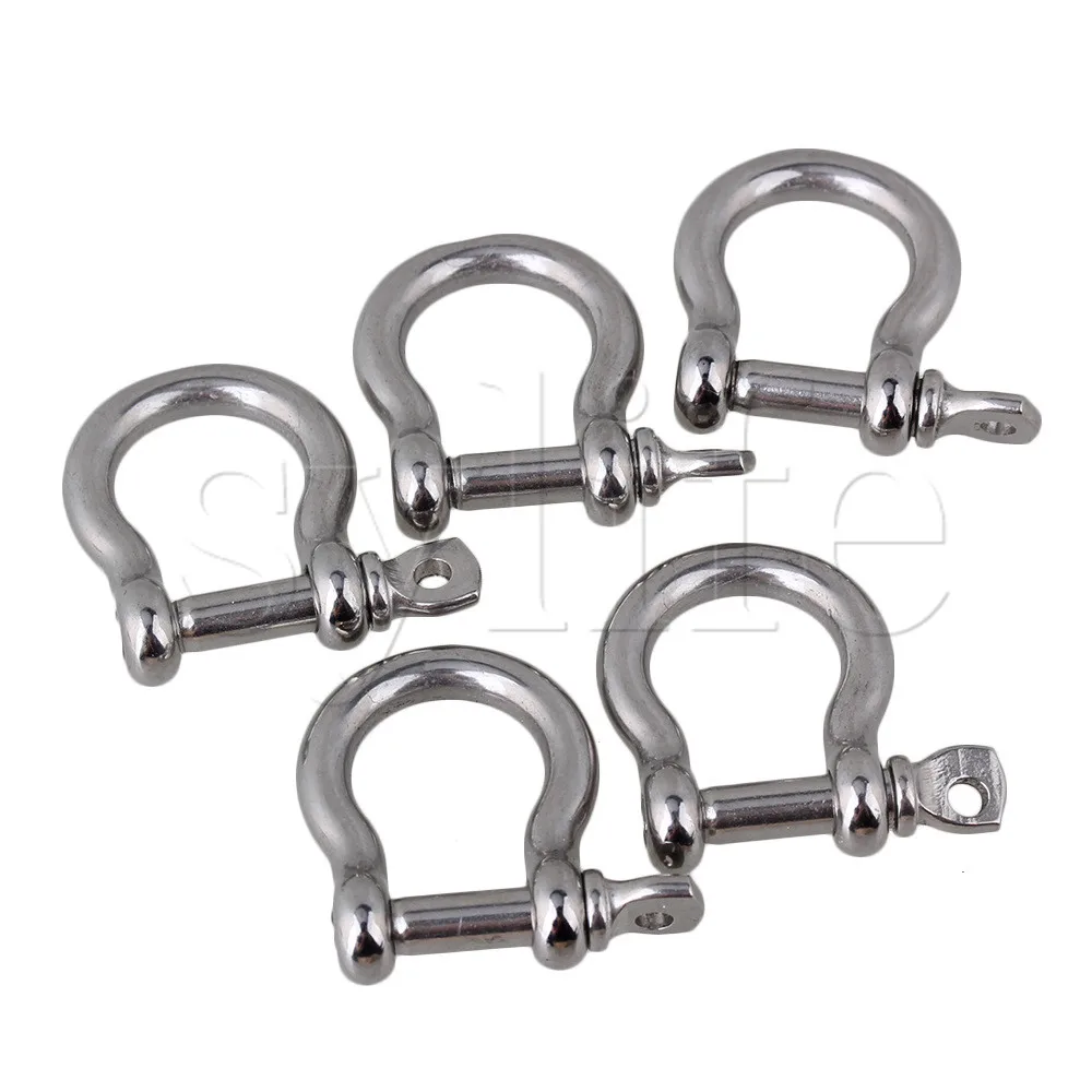 5pcs M4 304 Stainless Steel Screw Pin Anchor Shackle Bow Rigging European Style