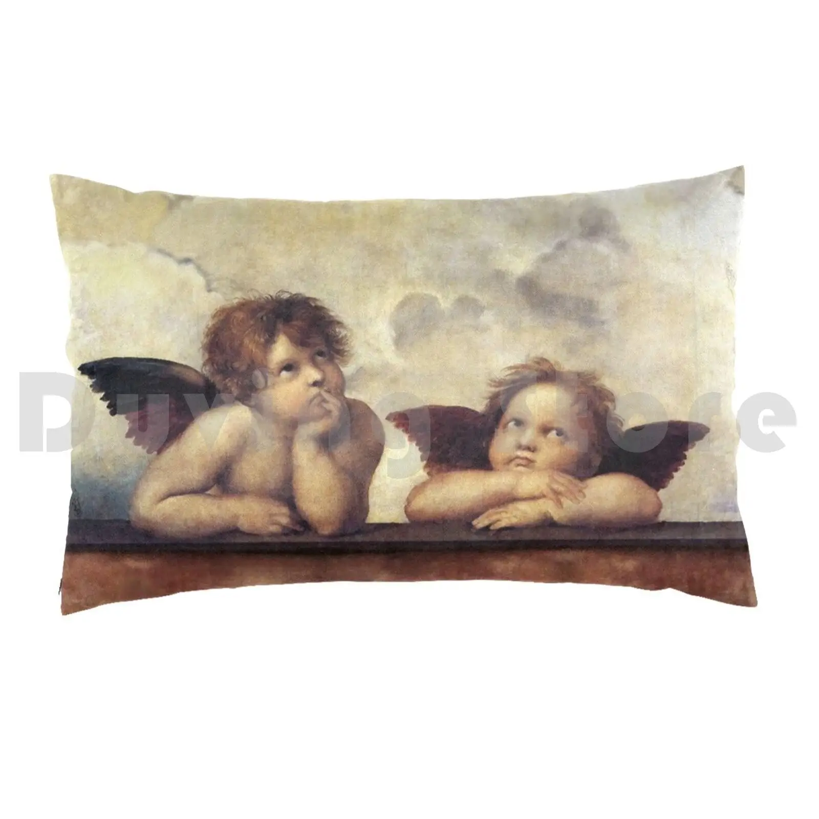 Renaissance Angels Winged Cherubs Pillow Case Printed 50x75 Angel Cherubs Renaissance Fine Art Masterpiece