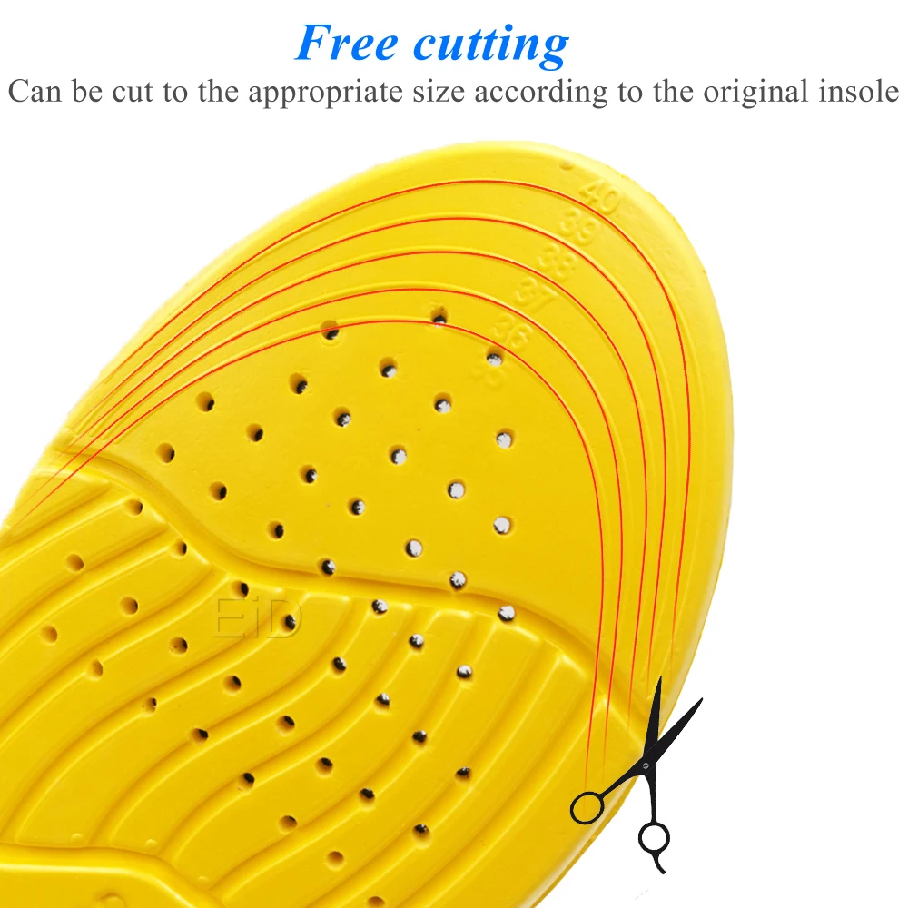 EiD Plus Size Schuheinlagen, weiche Sport-Einlegesohlen, Memory-Schaum, atmungsaktiv, für Outdoor-Läufe, Silikon-Gel-Polster, orthopädische Einlegesohlen – Detail 4