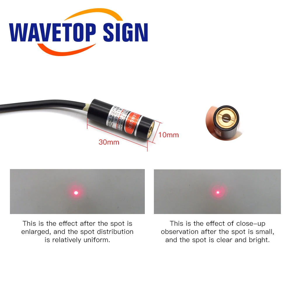 Wavtopsign-Módulo de diodo, conjunto de punto rojo, posicionamiento DC 5V para cabezal de corte de grabado láser Co2 DIY