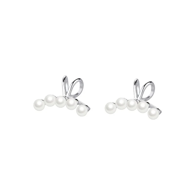 QMCOCO Silver Color Pearls Ear Bone Clip Simple Temperament Without Ear Holes Women Simple Personality Jewelry Accessories