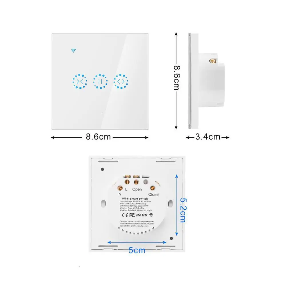 Ewelink-Stores électriques à moteur de rideau intelligent, interrupteur WiFi, commande vocale par Alexa, Echo, Google Home, 110 V, 220V, EU, US