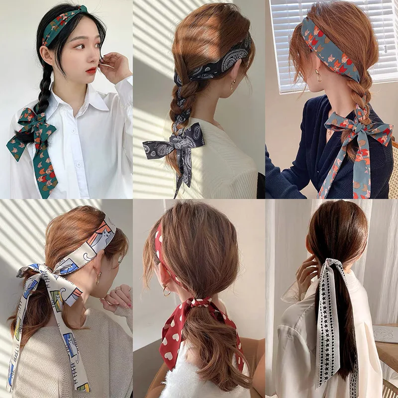 2022 New Multifunction Long Ribbon Tie Hair Women Girls Turban Headband Hair Head Bands Bandana Accessories Hairband Headdress