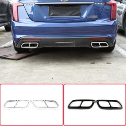 For Cadillac CT5 2020 Car Stainless steel Black/Silver Car Tail Muffler Exhaust Pipe Output Cover Trim Car Accessories