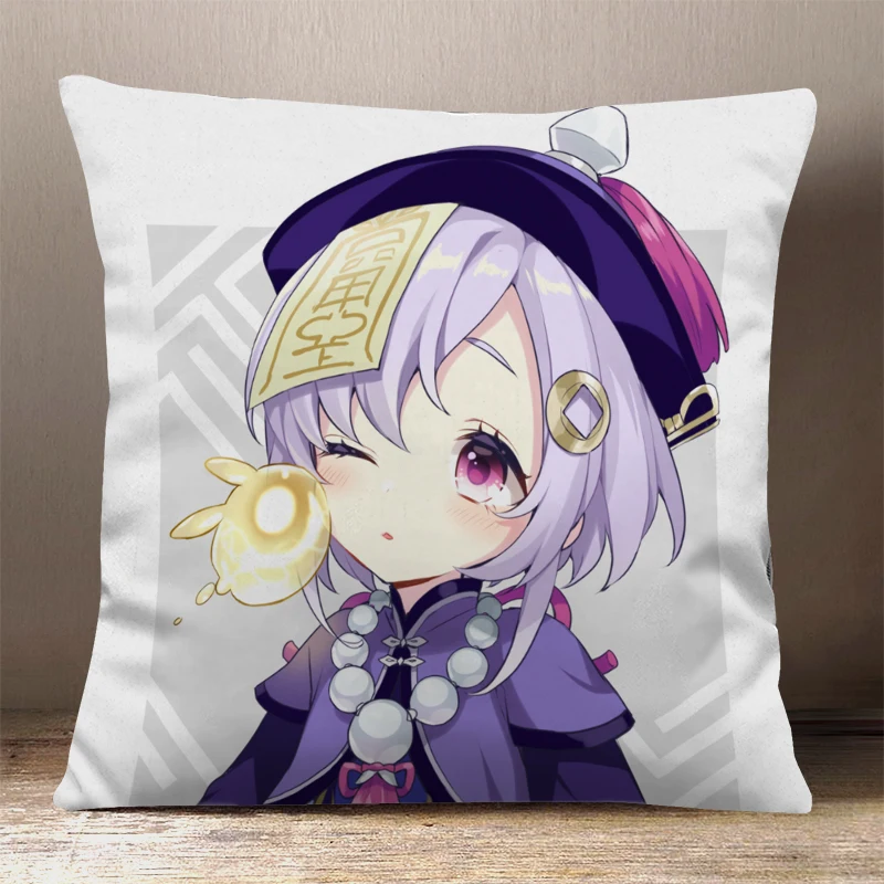 Hot Anime Game Genshin Impact Qiqi Cartoon  Square Throw Pillow Siesta Dakimakura Dakimakura Safa Back Cushion Cosplay Gifts