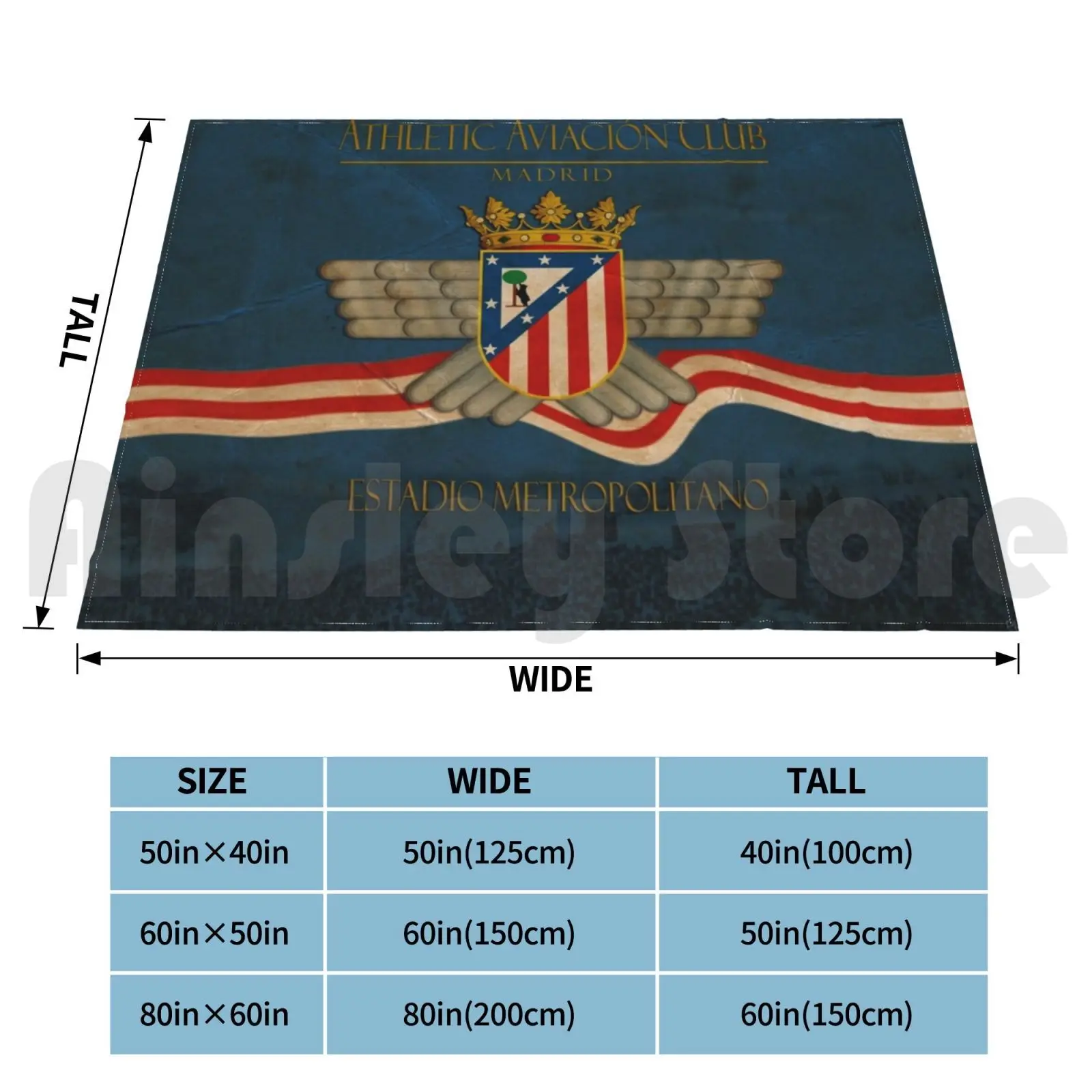 Athletic Aviation Club Blanket Fashion Custom Athletic Aviacion Club Atleti Spain