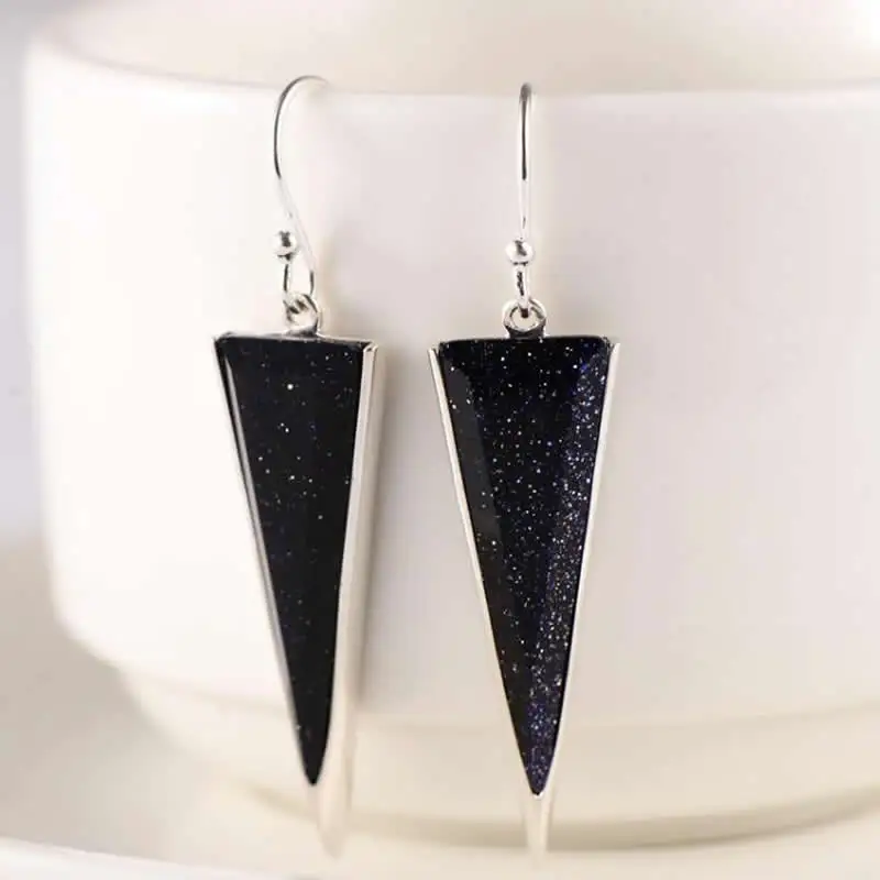 

Pure S925 Silver Earrings Women S925 Triangle Fashion Dangle Earrings