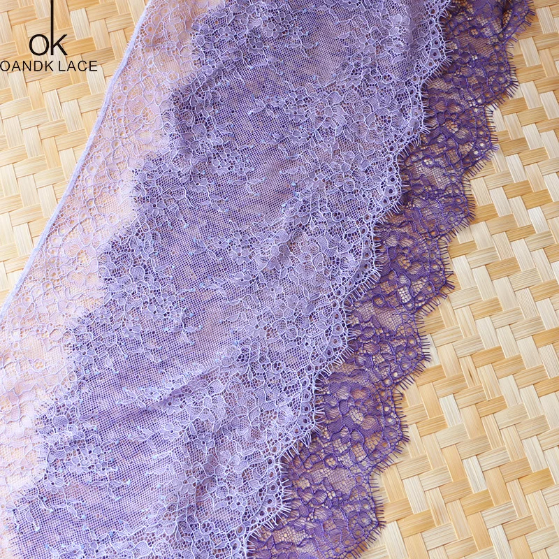 1.5 meter/ lot Eyelash Lace Fabric  DIY Decorative High Quality Soft Off Nylon Eyelash Lace Trim Wedding Dress Fabric