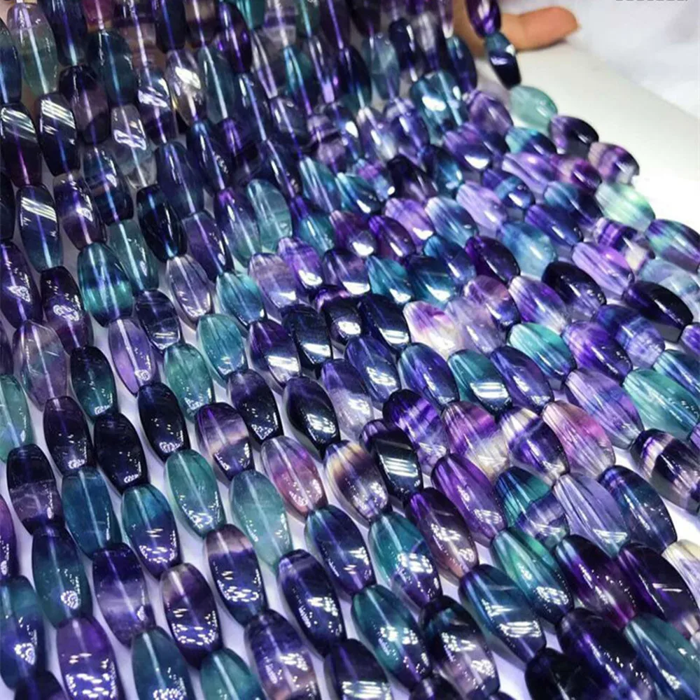 

Fluorite purple wave faceted 17MM nature for making jewelry necklace 38CM FPPJ wholesale LOOSE BEADS