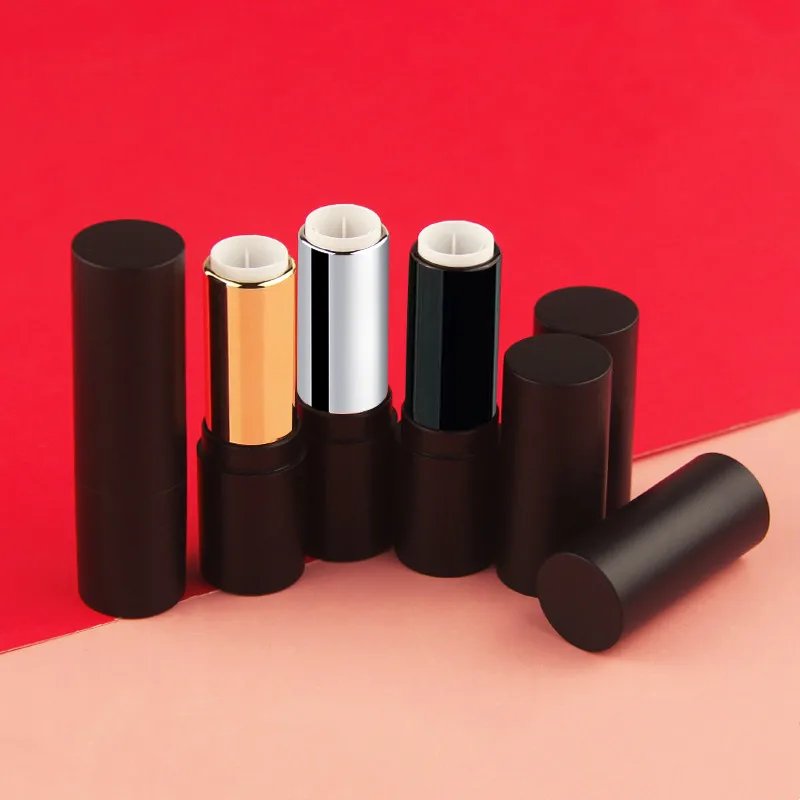 

10/30/50/100pcs 12.1mm Matte Black Round Lipstick Tube Empty Lip Balm Container Lip Tubes DIY Sample Pack Bottle Makeup Tool