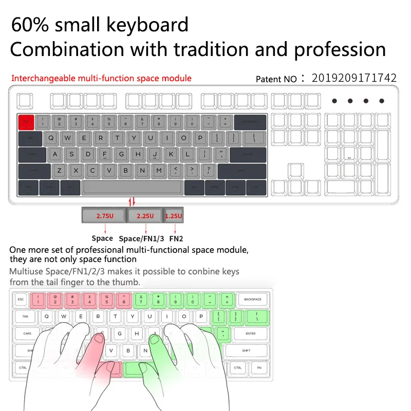GK61 GK61x 60% Custom Mechanical Keyboard Rgb Switch Leds Hot Swapping Socket Powerful Software Type C Pcb Split Spacebar