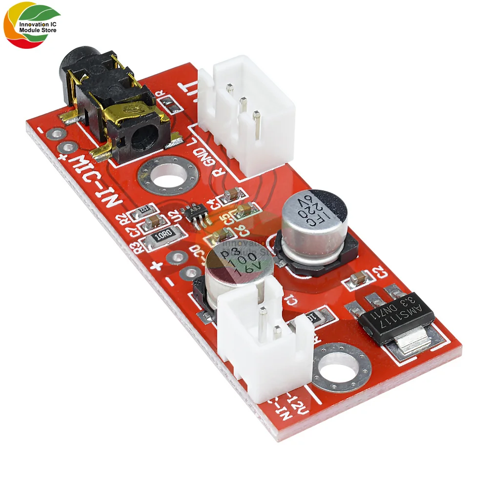 Ziqqucu MAX9812 electret microphone amplifier board voice voice module DC 3V 5V 12V input with line microphone amplifier