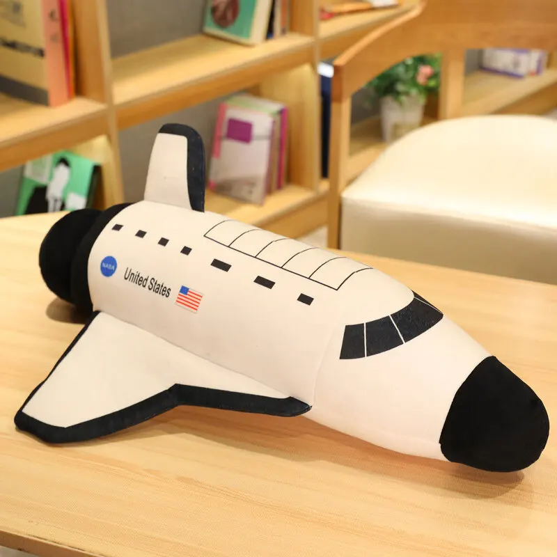 Simulation Space Shuttle Spaceship Doll Kawaii Plush Toy Cute Soft Padded Pillow Christmas and New Year Gifts for Children