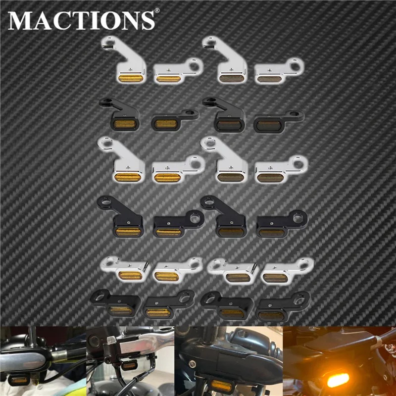 Motorcycle Mini LED E Mark Turn Signal Light Running Indicator Lamp For Harley Touring Street Road Glide Softail Sportster XL883
