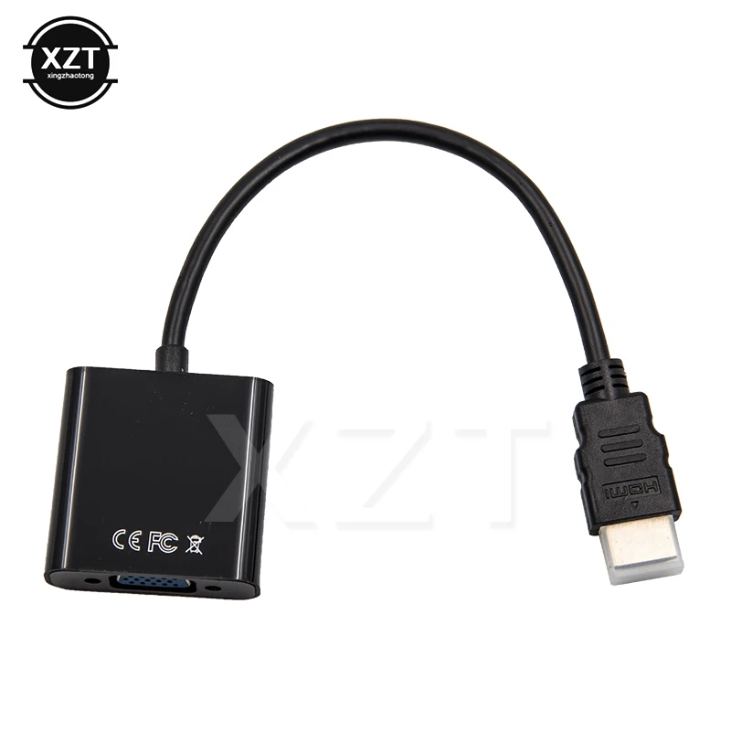 Kompatybilny z HDMI na kabel adaptera VGA męski na żeński konwerter 1080P VGA Jack 3.5 przewód AUX USB zasilanie do komputera projektor do laptopa TV