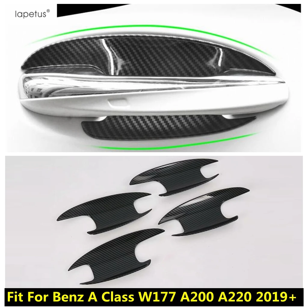 

Car Outer Door Handle Bowl Decoration Cover Trim For Benz A Class W177 A200 A220 A250 2019 - 2024 ABS Carbon Fiber Accessories