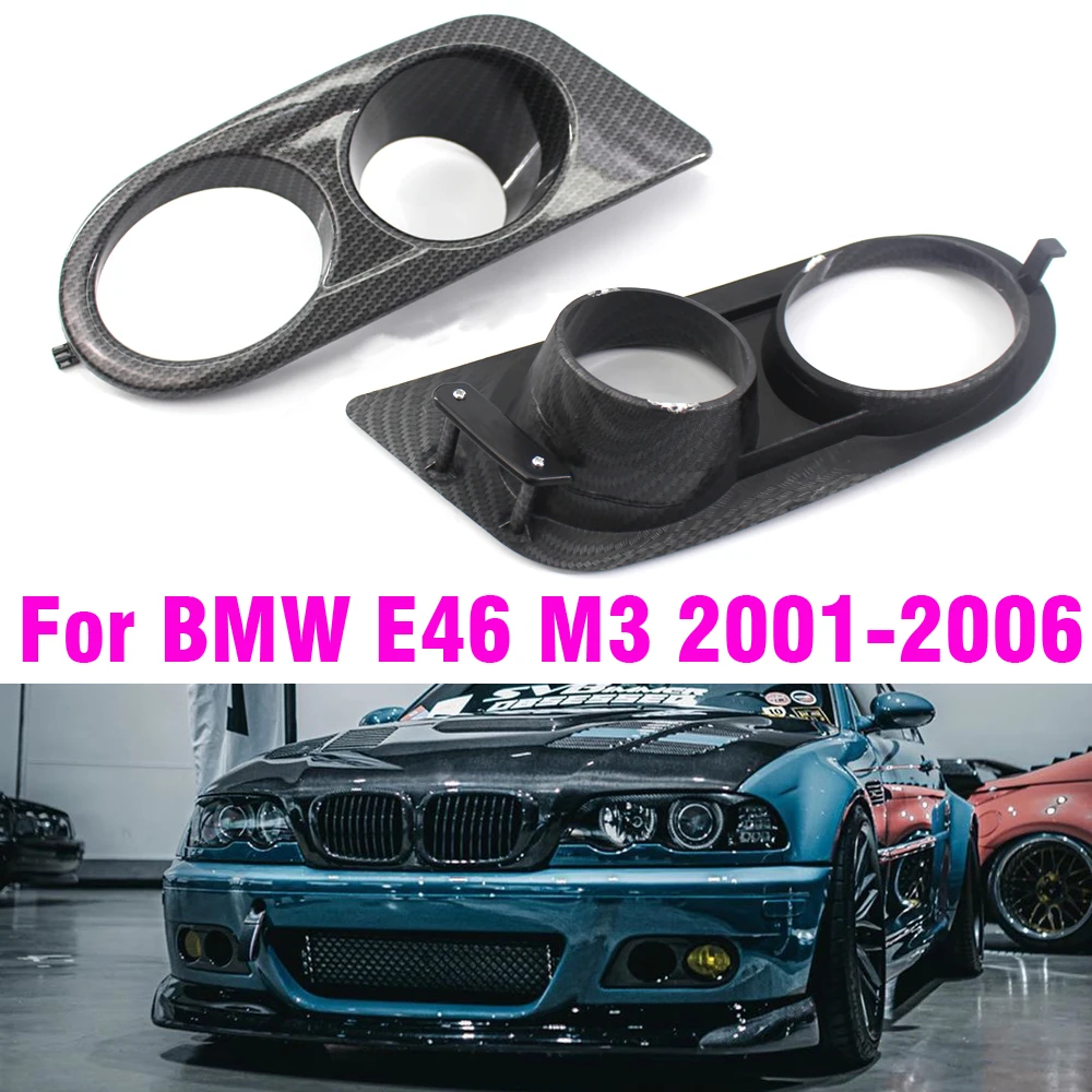 

Front Bumper Grill Fog Light Cover Grille Trim For BMW E46 M3 2001-2006 Carbon Fiber Honeycomb Mesh