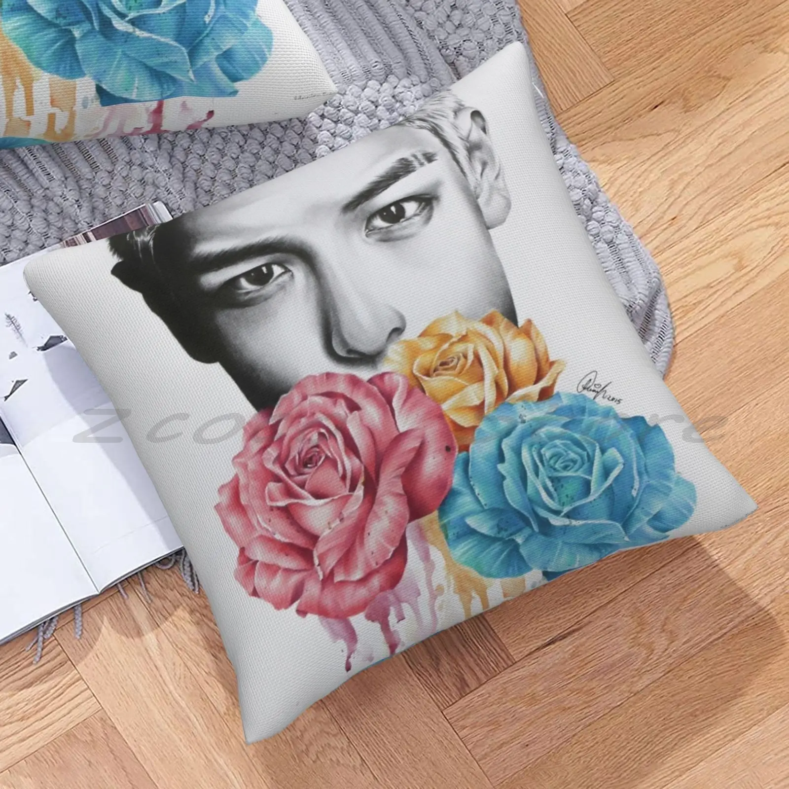 Triad Print-Top Print Customize Pattern Flax Plush Velvet Fabric Pillow Case Top Choi Seung Hyun Monica Sutrisna Kpop Kpop