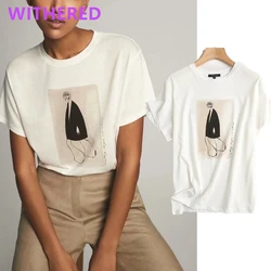 Maxducti camisetas verano mujer 2024 inghilterra high street vintage fashion girls oneck cotton harajuku tshirt summer t shirt donna