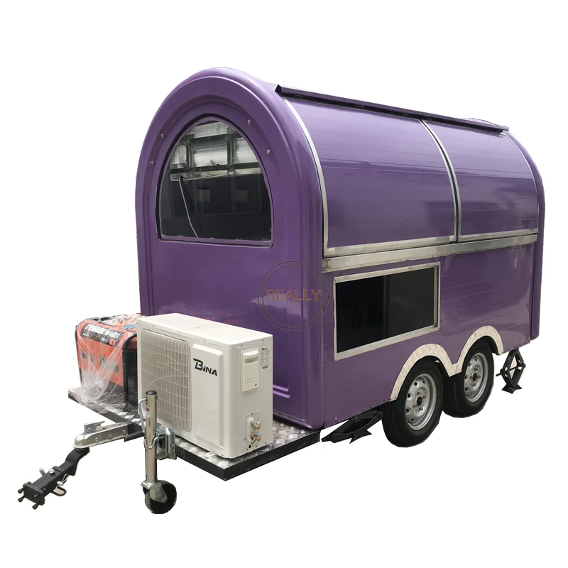 Size Customized China Food Service Cart Fast Food Ice Cream Trailer Mobile Food Truck For Sale